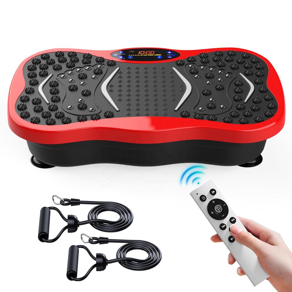 Red Bluetooth vertical vibration plate, front view
